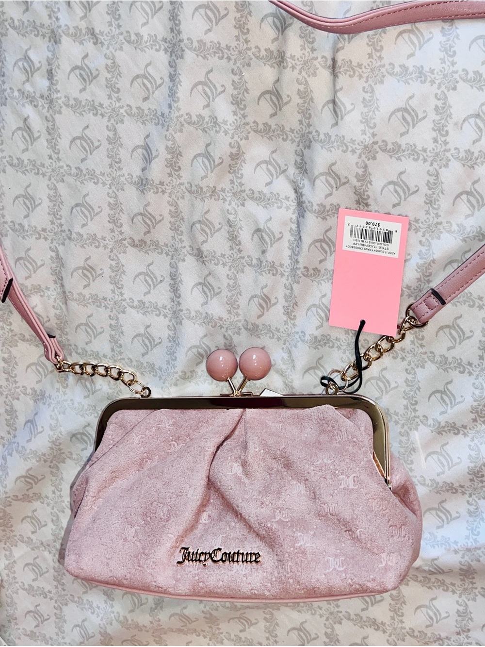 New Pink Juicy Couture Purse Crossbody Chocolate Coin Bag